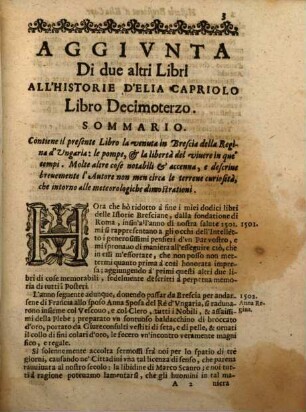 Agiunta Di due altri Libri Alle Historie Bresciane D'Elia Capriolo