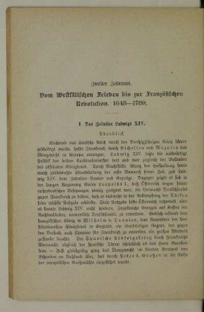 Zweiter Zeitraum. Vom Westfälischen Frieden bis zur Französischen Revolution. 1648-1789