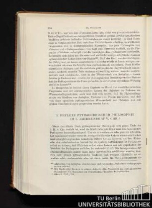 3. Reflexe pythagoreischer Philosophie im 5. Jahrhundert v. Chr. ?