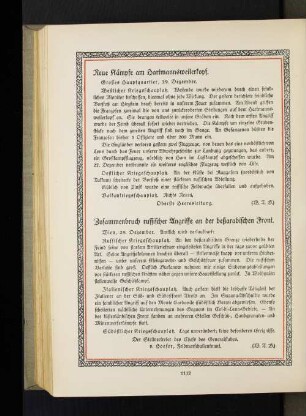 Zusammenbruch russischer Angriffe an der beßarabischen Front.