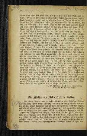¬Die¬ Mutter als Stellvertreterin Gottes