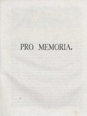 Pro Memoria