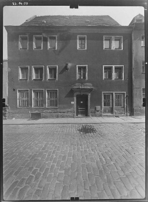 Pirna-Altstadt, Badergasse 5. Wohnhaus (1700.). Straßenfront