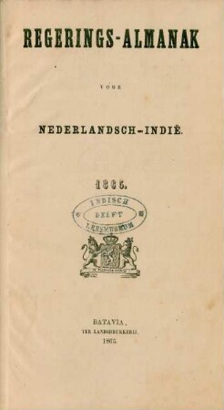 1865: Regeringsalmanak voor Nederlandsch-Indië