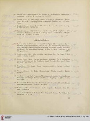 Metallarbeiten (Nr. 150-164a)