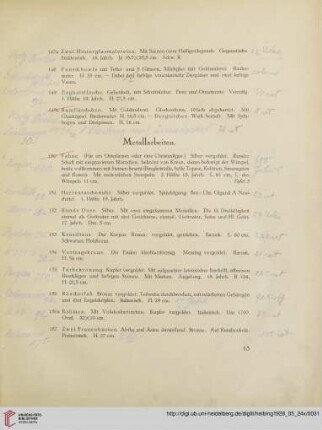 Metallarbeiten (Nr. 150-164a)