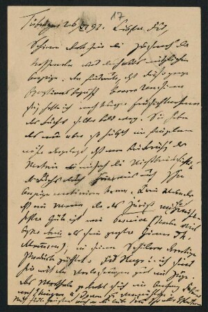 Nr. 17: Postkarte vom 26. Februar 1892