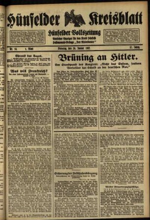 Erste Ausgabe vom Dienstag, den 26. Januar 1932.