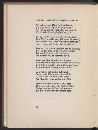 Hebbel: Der Jude an den Christen
