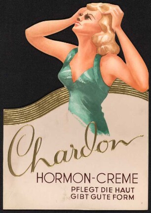 Reklameschild : Werbeaufsteller für Chardon Hormon-Creme