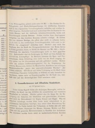 4. Gesundheitswesen und öffentliche Reinlichkeit.