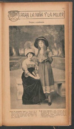 Trajes y sombreros - [Fotografía] : Para la niña y la mujer