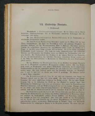VII. Städtische Betriebe.