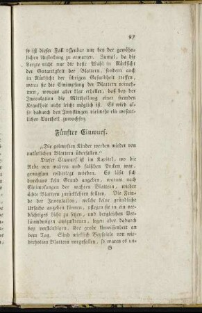 Fünfter Einwurf.