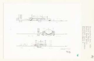 Zirkus, Berlin-Charlottenburg (Diplomarbeit bei Bernhard Hermkes): Ansichten und Schnitte 1:500