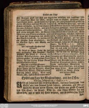 Epistel am Tage der Kirchweihung, aus der Offenbahrung Johannis am 21 Capit. v. 2:6.