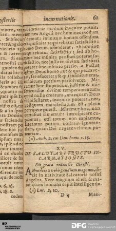 XV. De Salutari Fructu Incarnationis.