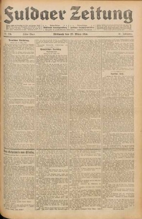Ausgabe vom Mittwoch, den 25. März 1914.