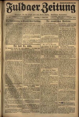 Ausgabe vom Samstag, den 09. Mai 1925.