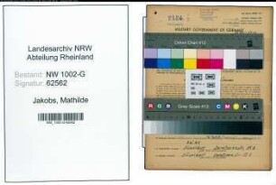 Entnazifizierung Mathilde Jakobs, geb. 24.09.1896 (Schneiderin)