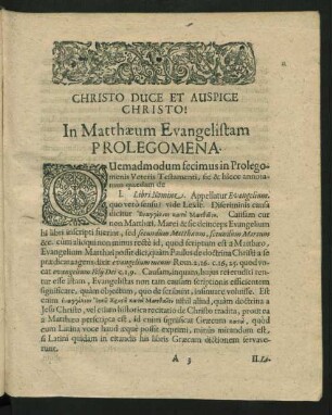 In Matthaeum Evangelistam