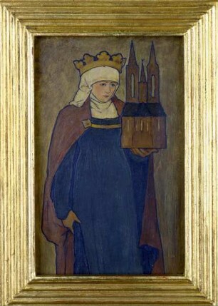 Heilige Elisabeth mit Modell der Elisabethkirche in Marburg