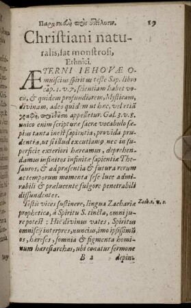 Christiani naturalis, sat monstrosi, Ethnici.