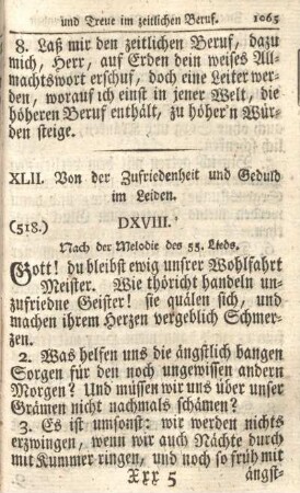XLII. Von der Zufriedenheit und Geduld im Leiden.