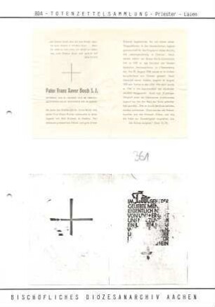 Bosch, Pater Franz Xaver S.J.
