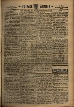 Zweite Ausgabe vom Donnerstag, den 14. April 1910.