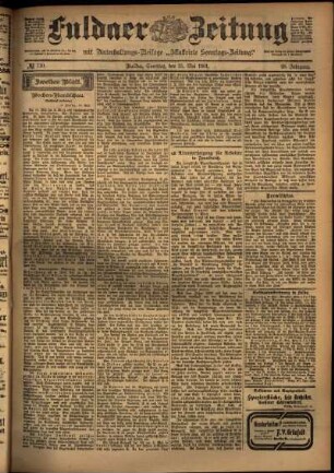Zweite Ausgabe vom Samstag, den 25. Mai 1901.
