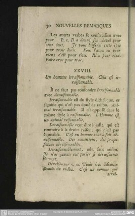 XXVIII. Un homme irraisonnable. Cela est irraisonnable