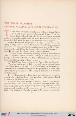 The Three Brothers - George, William, and John Tollemache