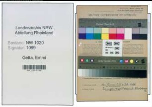 Entnazifizierung Emmi Getta , geb. 28.08.1887 (Haendlerin)
