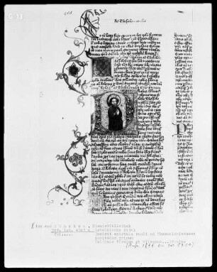 Lateinische Bibel — Initiale P (aulus et Silvanus), darin Paulus