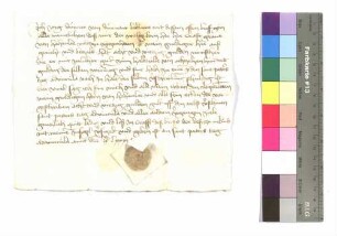 Jörg Turner von Durnau gegen Gottfried und Kraft von Hohenlohe: Schuldsumme; aufgedr. Siegel: