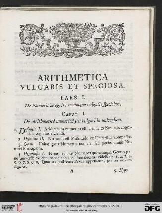Arithmetica vulgaris et speciosa