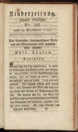 Nro. XII. vom 23. December 1782