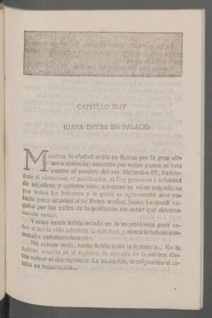 Capítulo XLIV - Juana entra en palacio
