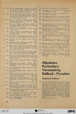 Afgesloten particuliere verzameling delftsch-porselein (Nr. 737-820)
