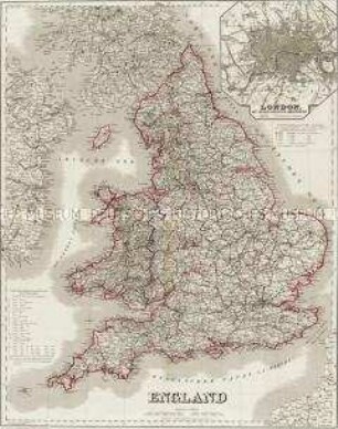 England. Mit einer Nebenkarte: London