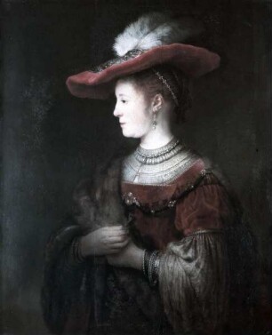 Bildnis der Saskia van Uylenburgh im Profil, in reichem Kostüm