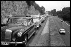 Aichelberg: Autobahn Albaufstieg, gestaute Kolonne bei Aichelberg