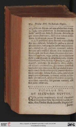 Titulus XXI: De Secundis Nuptiis