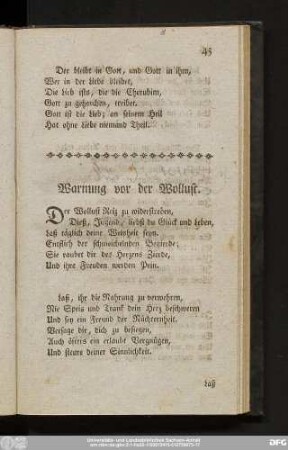 Warnung vor der Wollust.