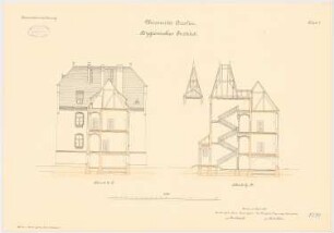 Universität Breslau Medizinische Institute an der Maxstraße. Hygienisches Institut: Querschnitte 1:100