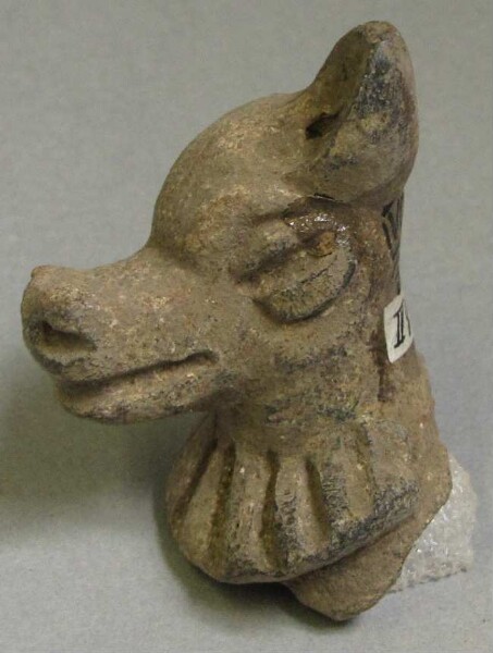 Animal head made of clay