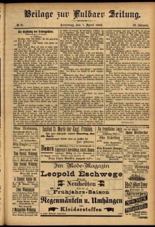 Zweite Ausgabe vom Sonntag, den 07. April 1895.
