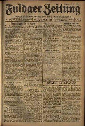 Erste Ausgabe vom Sonntag, den 25. Oktober 1925.