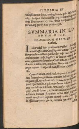 Summaria In Librum Hiob.